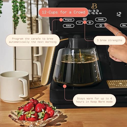 Miniatura 3 de Hermosa cafetera de goteo multipreparación y máquina de una sola porción, jarra de vidrio, mantiene el calor, taza de viaje, 3 ajustes de