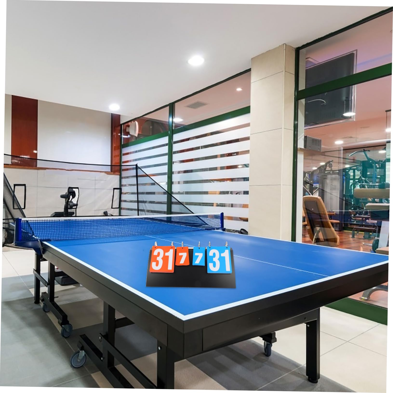 Mipcase Tabellone Segnapunti 4 Cifre Nero in PVC e Acciaio 1 Pz | Design Pratico e Professionale, per Pallavolo e Badminton, Struttura Robusta