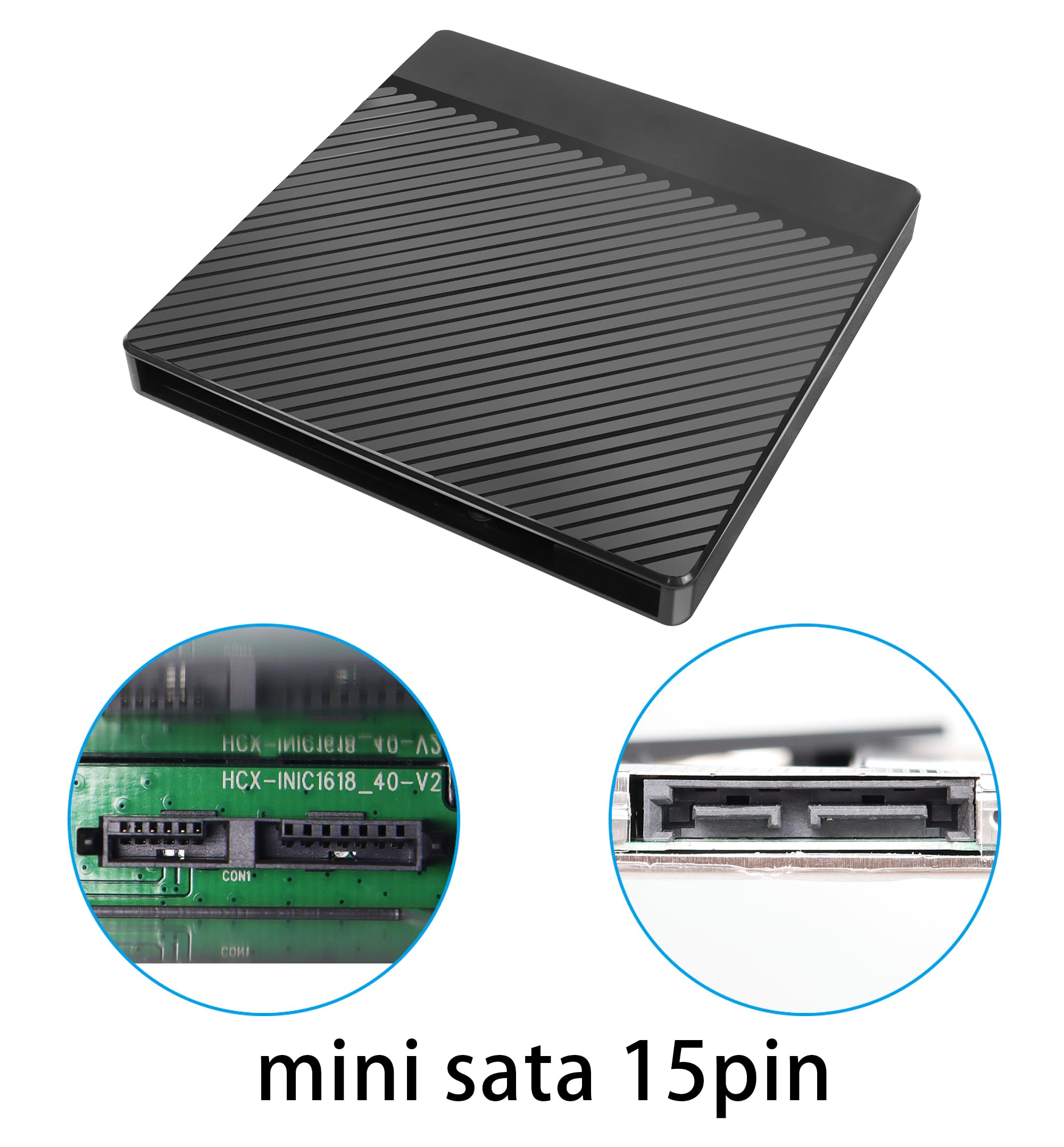 YAODHAOD Obudowa napędu CD, zewnętrzny napęd DVD uzyskany przez dodanie napędu optycznego, obudowa do instalacji CD-ROM (9,5 mm)