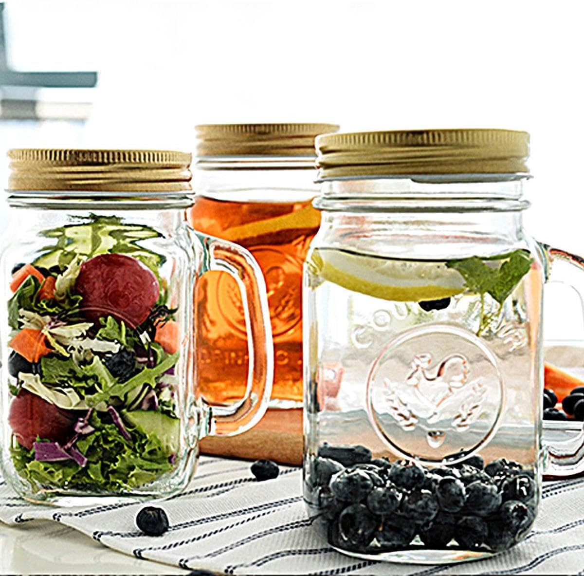 24Pcs/12 Sets Regular Mouth Canning Lids for Ball, Kerr Jars, Premium Mason Jar Lids with Bands/Rings for Regular Mouth Ball, Mason Jars (Gold, 70mm regular mouth)