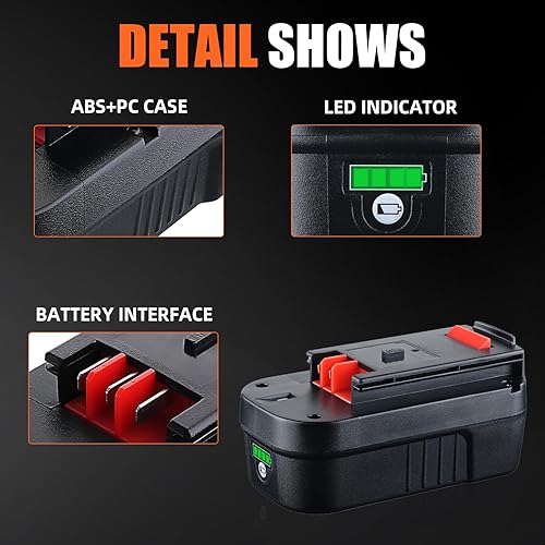 Miniatura 3 de Paquete de 2 baterías de iones de litio de 7.0Ah 18V compatibles con Black and Decker 18V batería de repuesto para Black and Decker 18V batería