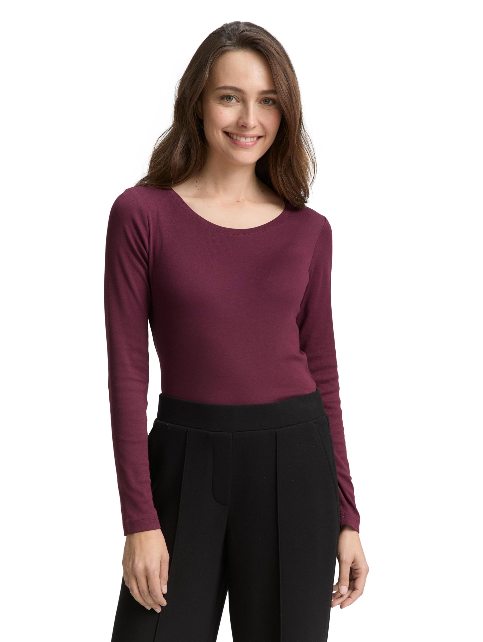 Tom Tailor Damen 1048492 Basic Langarmshirt (1er Pack)