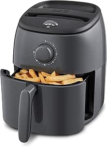 DASH Tasti-Crisp™ Electric Air Fryer Oven Cooker with Temperature Control, Non-Stick Fry Basket, Recipe Guide + Auto Shut Off Feature, 1000-Watt, 2.6Qt, Grey