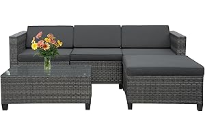 5 Piece Outdoor Patio Sectional Furniture Set: Perfect for Any Backyard Oasis