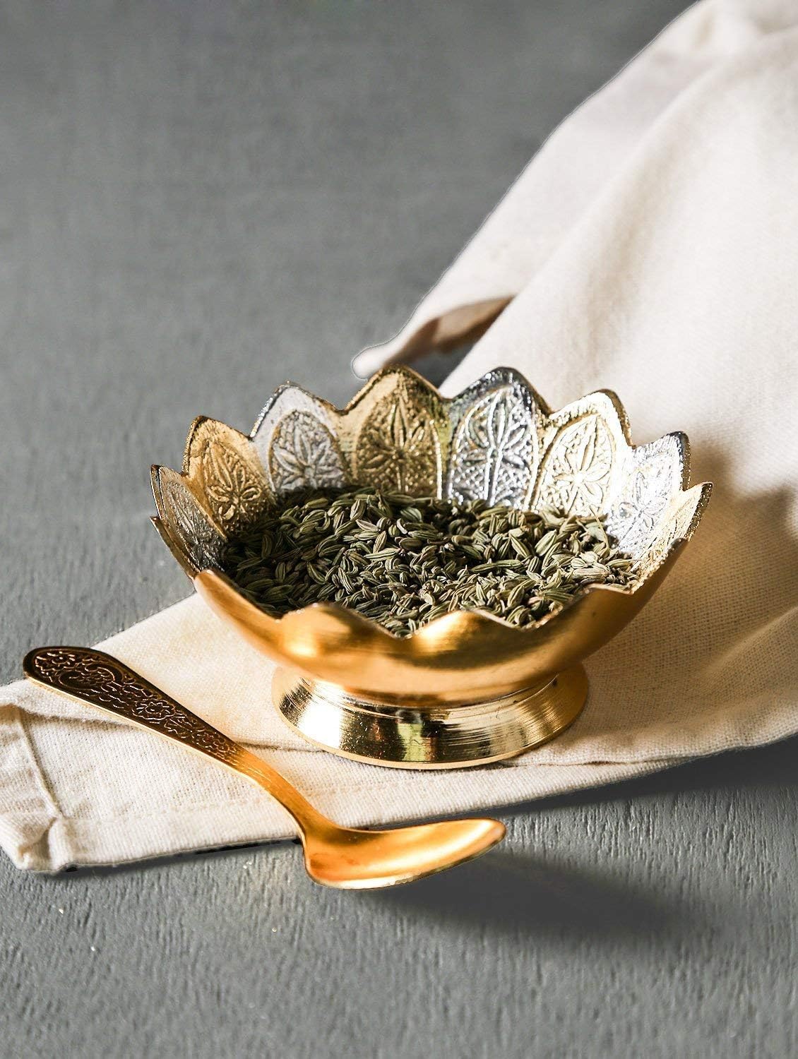 Ayurveda Copper Bowl Set - Floral Gift Box -5