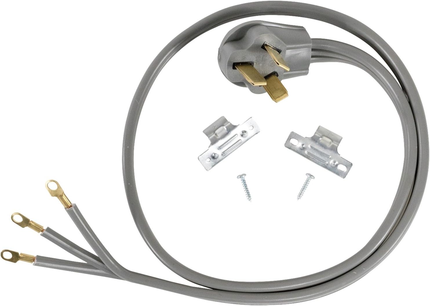 Certified Appliance Accessories 40-Amp Appliance Power Cord, 3 Prong Range Cord, 3 Wires with Eyelet Connectors, 5 Feet, Copper Wire
