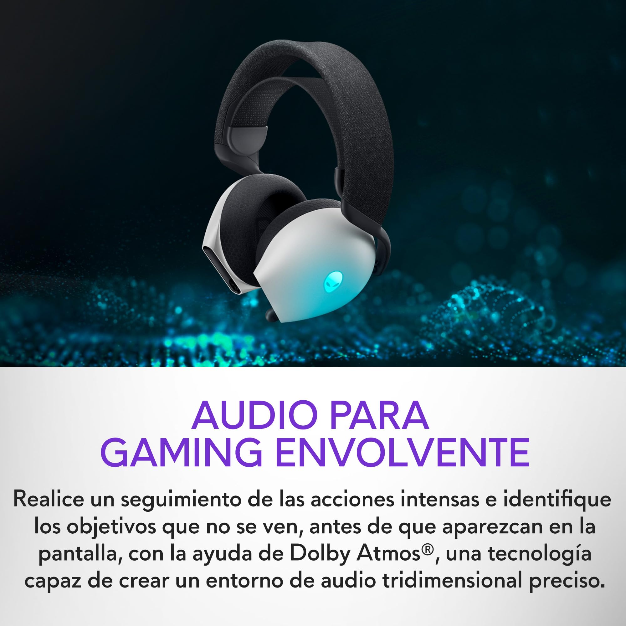 Alienware Dual Mode Wireless Gaming Headset - AW720H (Lunar Light)
