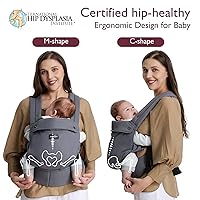 Vista 3 de Momcozy Portabebés ergonómico, acogedor y ligero para 7-45 libras, fácil de poner, ideal para padres manos libres, soporte lumbar mejorado, Purehug