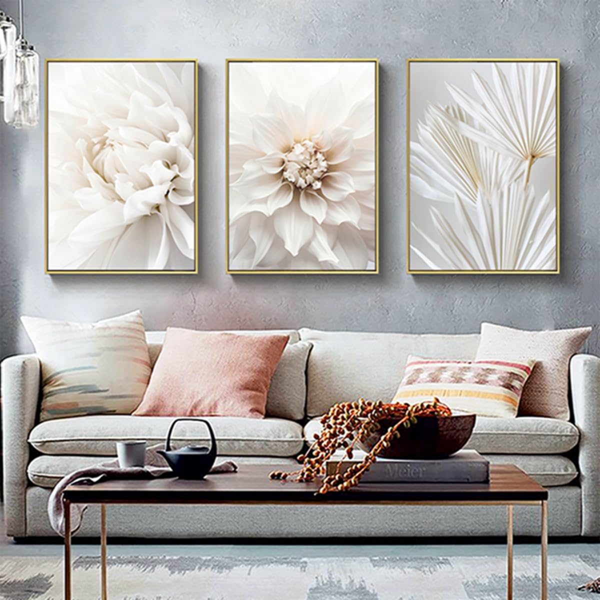 WADBTP Ensemble 3 Affiches Style Bohème - Décoration Murale Plantes Abstraites Moderne Sans Cadre 30x40 Cm