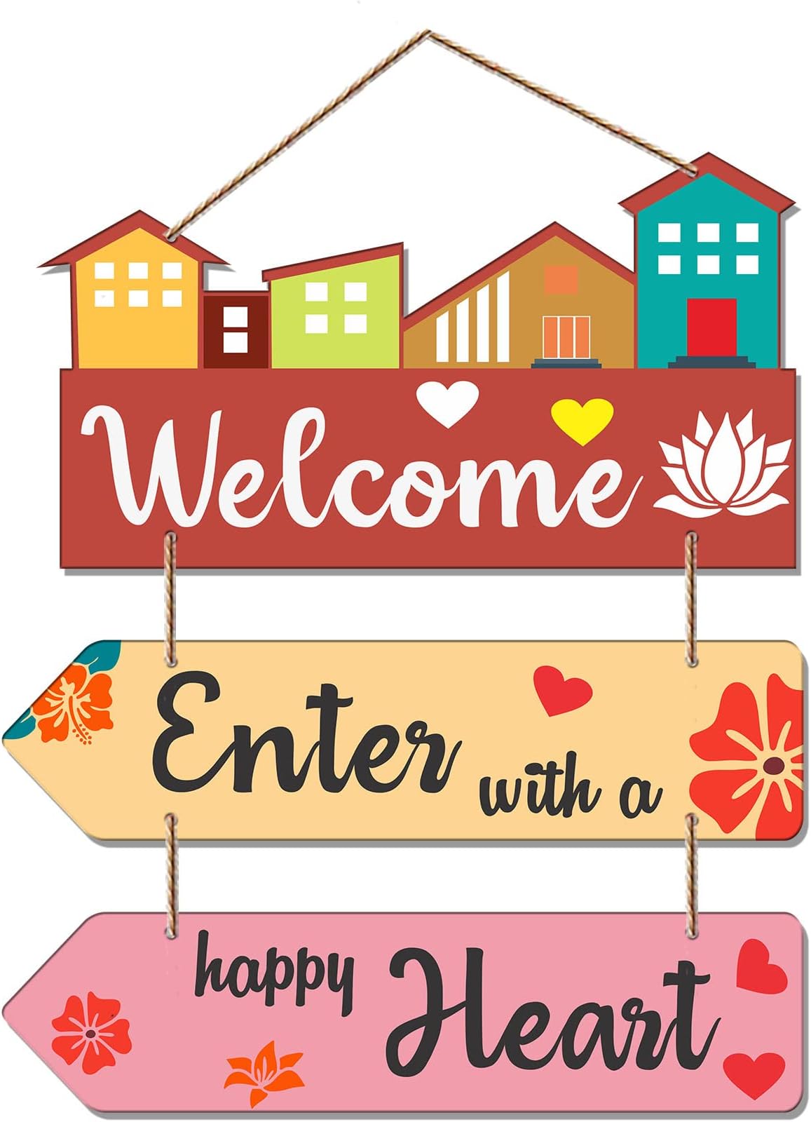 Welcome Home Quote Wooden Wall Hanger for Gateway | Quotes Decor Item | Door Quotes Hanging | Wall Poster | Wall Art Print | Gift Items for Home Decor | Wall Accent (WH_5805N) | Modern Decor