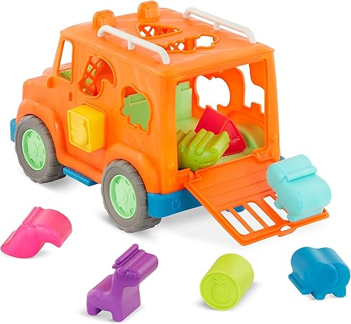 Miniatura 4 de Battat Wonder Wheels - Camión de juguete clasificador de formas - Juguete de desarrollo de 9 piezas para niños, niños pequeños - Formas de animales