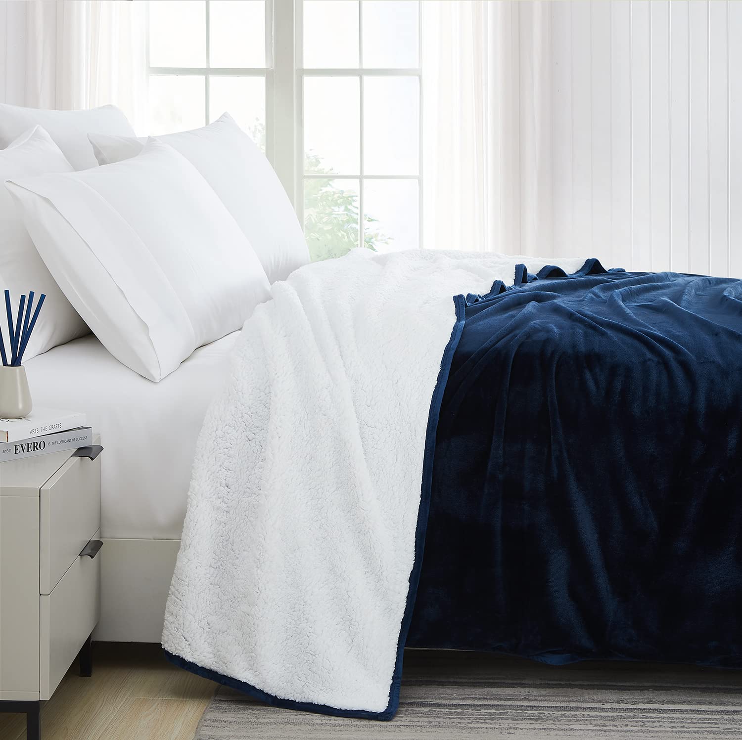 Southshore Fine Living Sherpa-Fleece-Überwurfdecke – 110 X 98 Cm, Weich & Kuschelig, Wendbar | Für Couch, Bett & Reisen