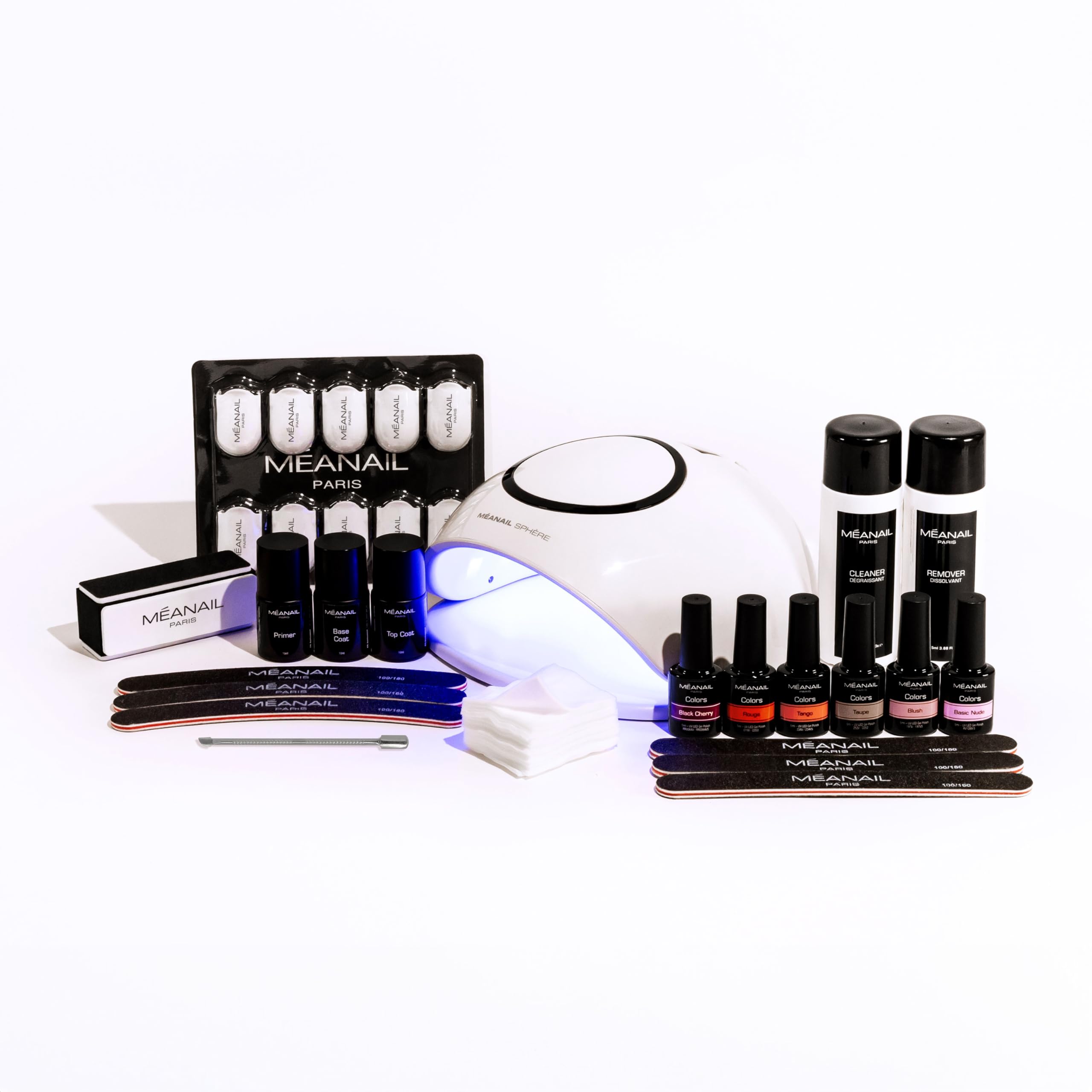 Kit Uñas Semipermanente Lampara Led - Secador de Uñas Gel Manicura y Pedicura - Kit Completo Edicion Sphere con 6 Esmaltes Semipermanentes - Cruelty Free Meanail Paris