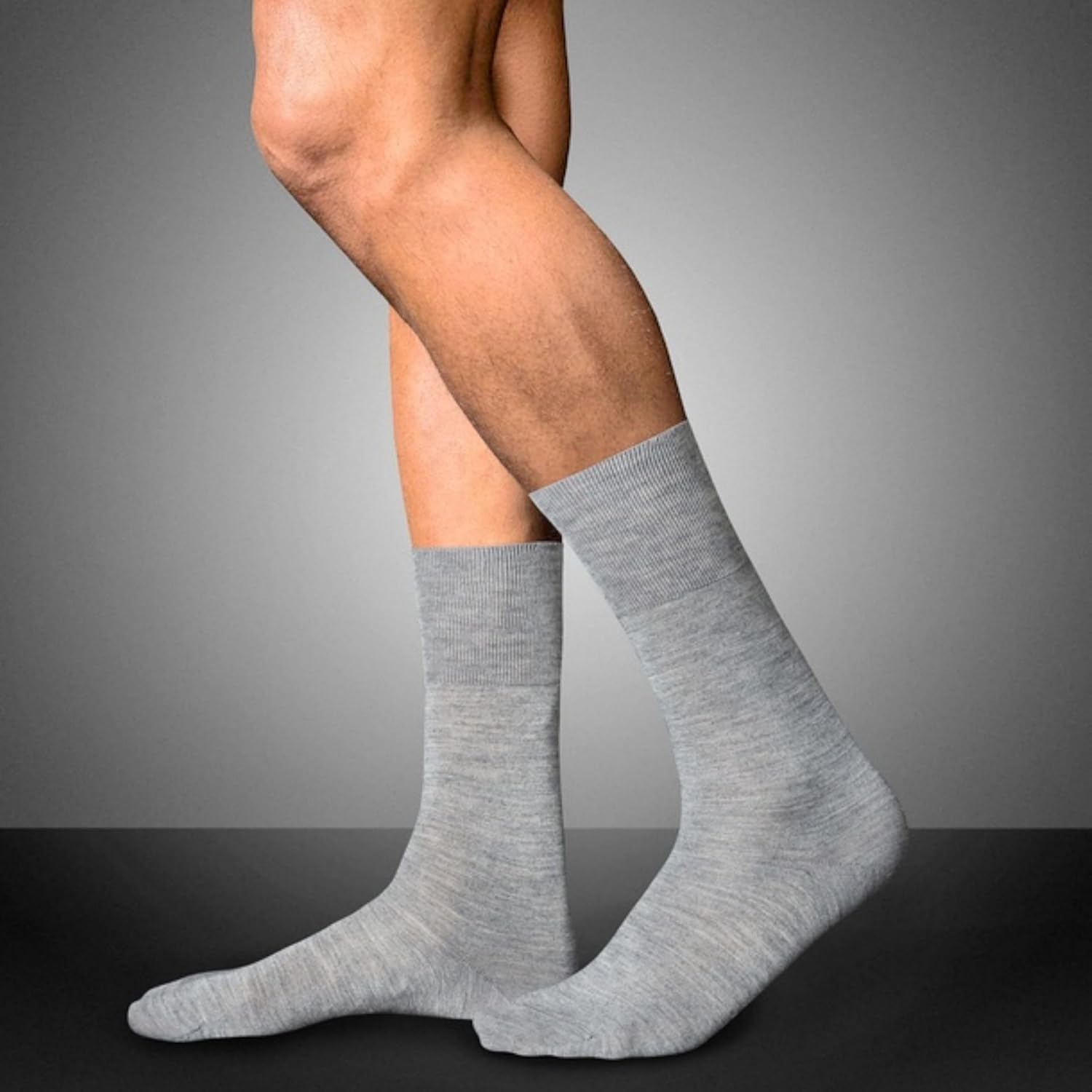 KNETLI Men's Dress Socks, Crew Socks Super Soft, Grey, Size 14-16, 6 Pair Pack - Image 2