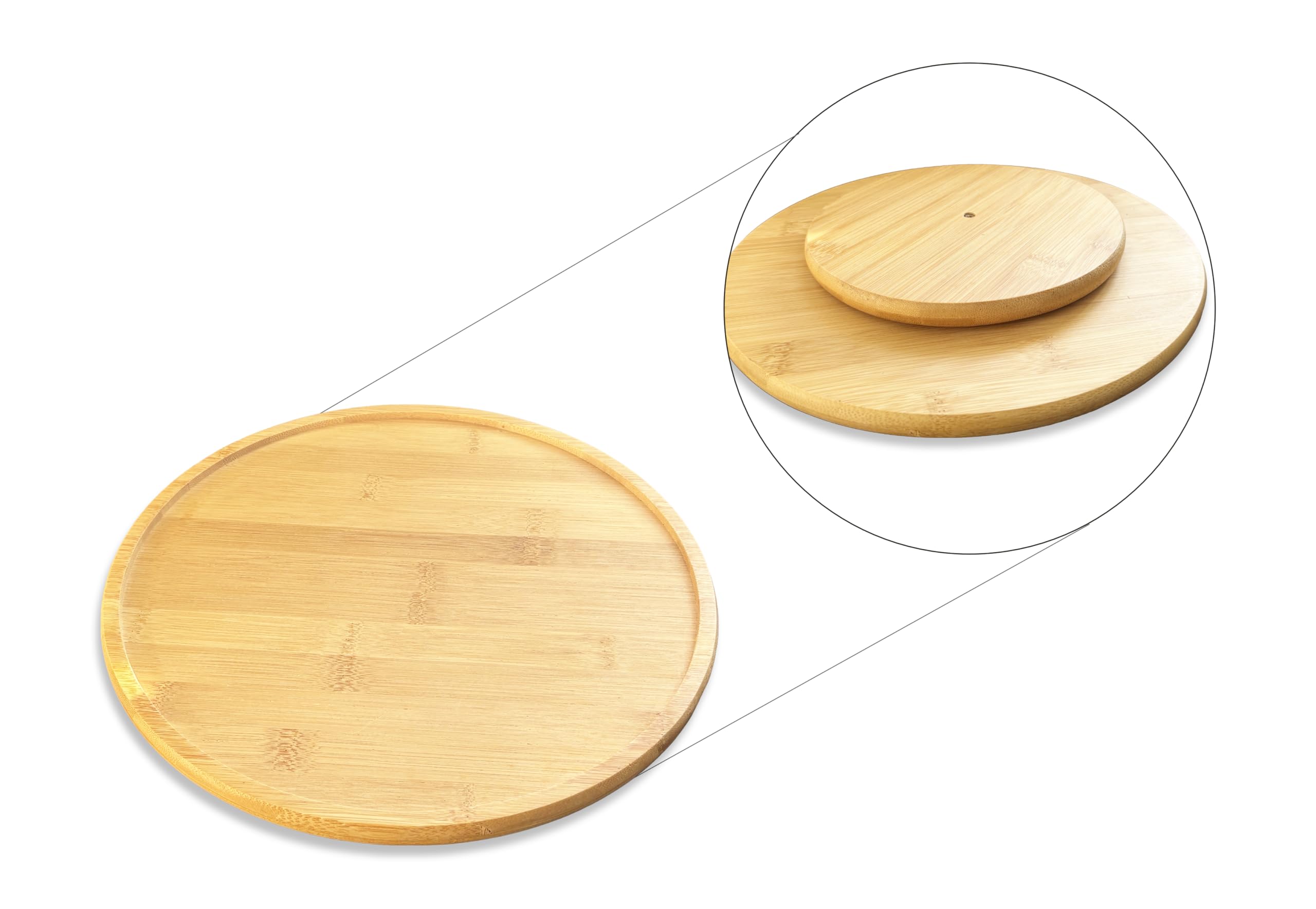 Ecowonder Wooden Turntable Tray - 30Cm Large Lazy Susan Rotating Serving Platter – Rotating Cake Stand Spice Rack Spinner Cake Board Kitchen Cupboard Organiser For Dinning Decorating Coffee Table