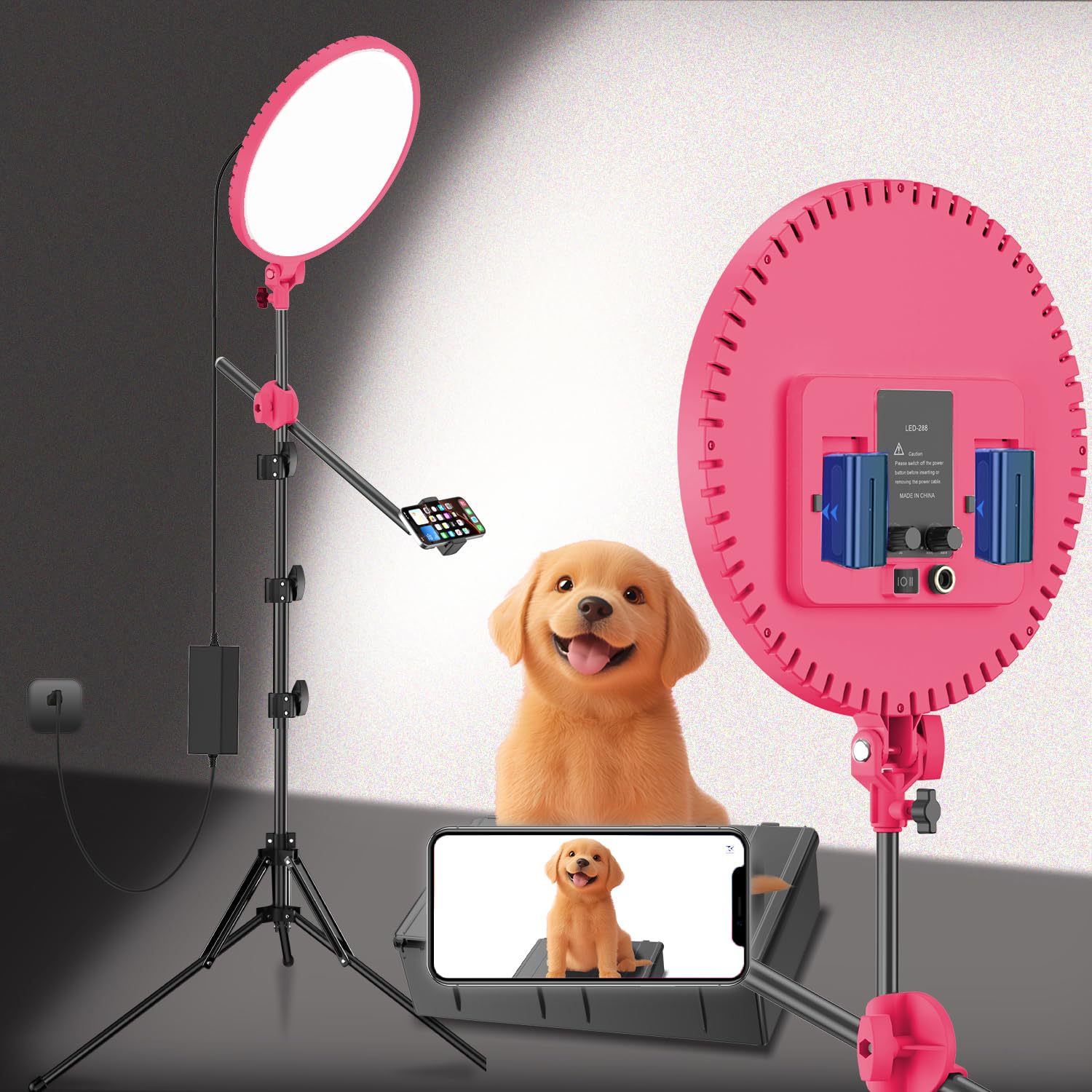 Large Ring Light with 72" Tripod Stand, (RED, 13)