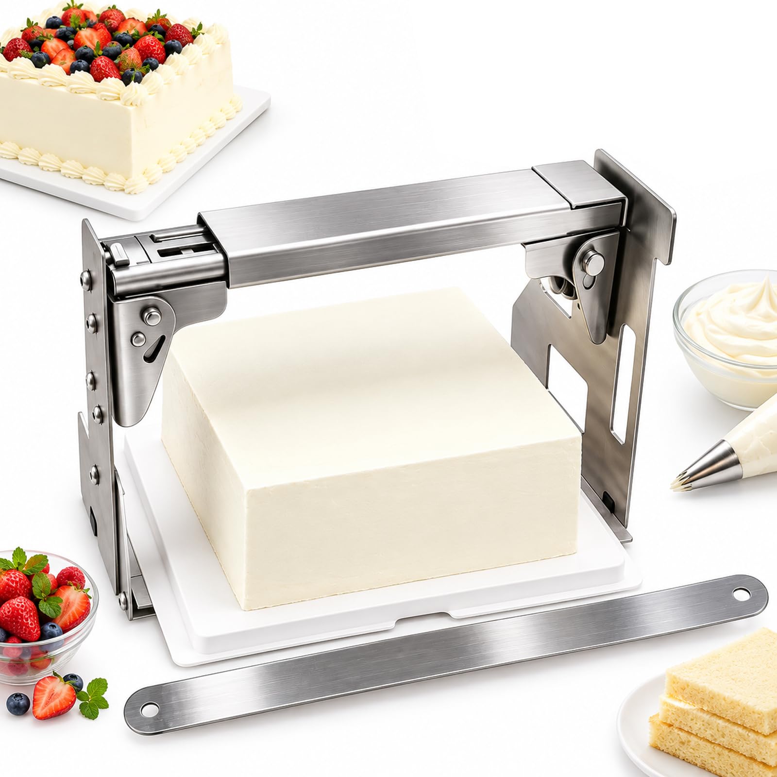 Raspador de Pastel de Acero Inoxidable, Cuchilla de Alisado de 55 cm
