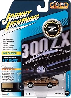 1984 300ZX Aspen Gold Met w/Black Stripes Classic Gold Collection Ltd Ed to 12480 pcs 1/64 Diecast Model Car by Johnny Lightning JLCG029-JLSP243 A