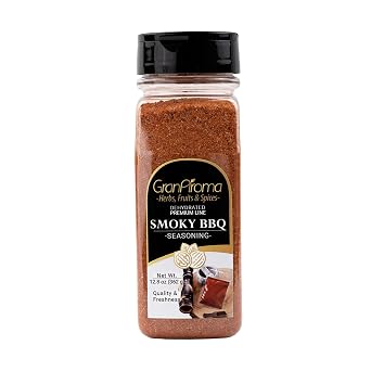 GranAroma Smoky BBQ Seasoning, Rich Smoky Flavor, Perfect for Grilling and Roasting 12.8 Ounce