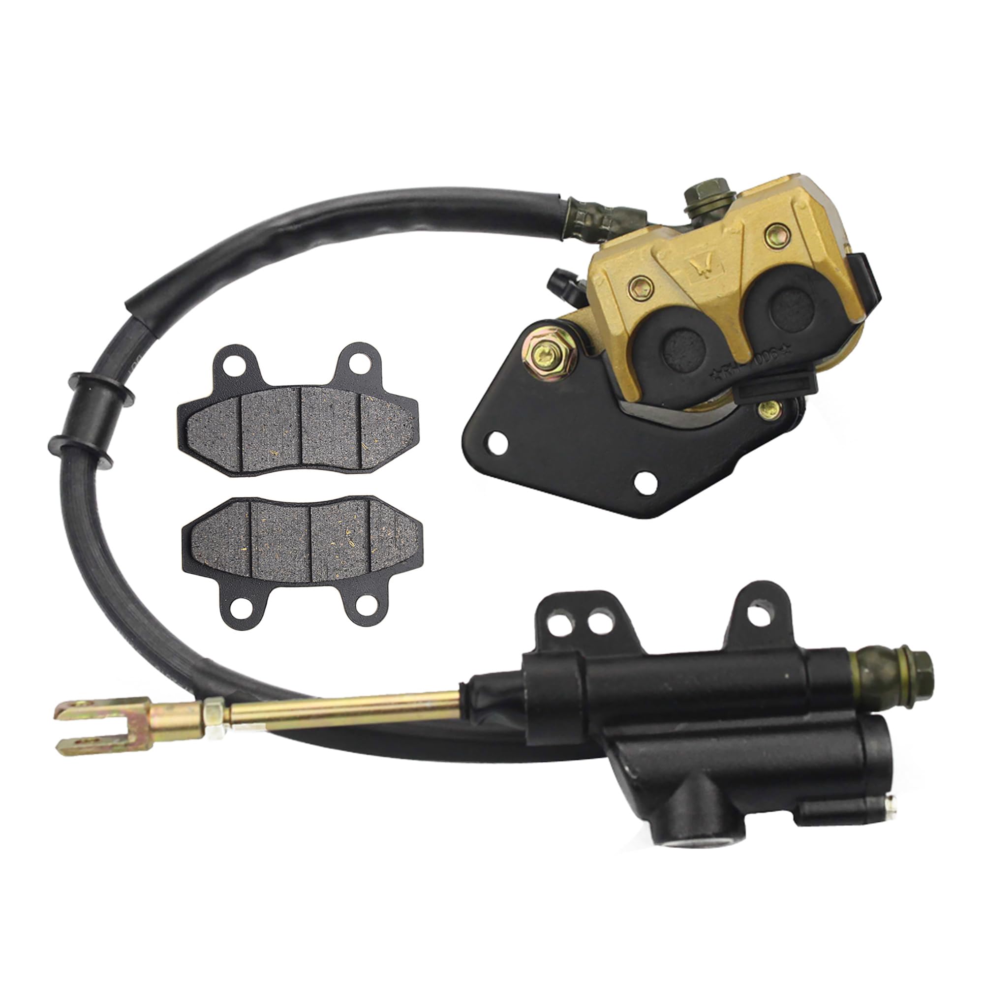 GOOFIT Conjunto De Cilindro Maestro De Freno De Disco Trasero Con Pastillas De Freno Reemplazo Para VehíCulos Todoterreno Atv De 50cc 70cc 90cc 110cc 125cc
