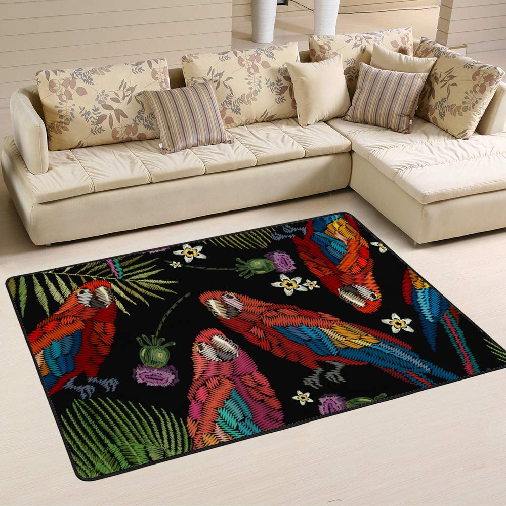 Tapis de jardin brodé de palmiers Ruchen tapis extérieur haut de gamme 60x39"