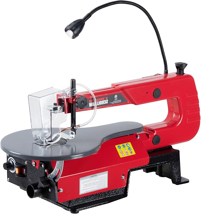 16-Inch Variable Speed Scroll Saw With Extra-Large Adjustable Tilting Work Table and Led Work Light - Perfect for Woodworking