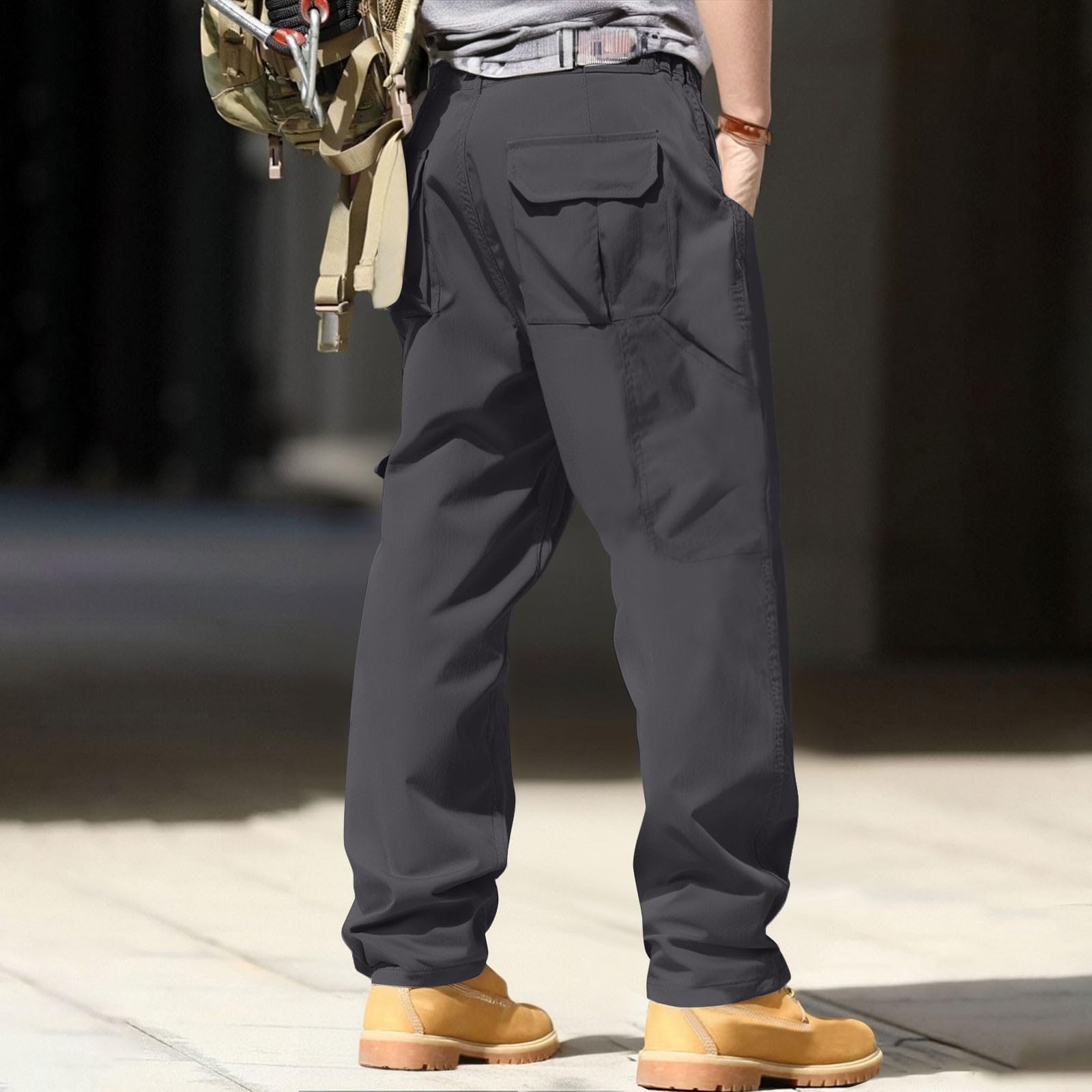 YRxUIAI Pantalon tactique d'été décontracté pour homme Pantalon de travail de combat multi-poches à séchage rapide Pantalon de survêtement tactique en plein air escalade