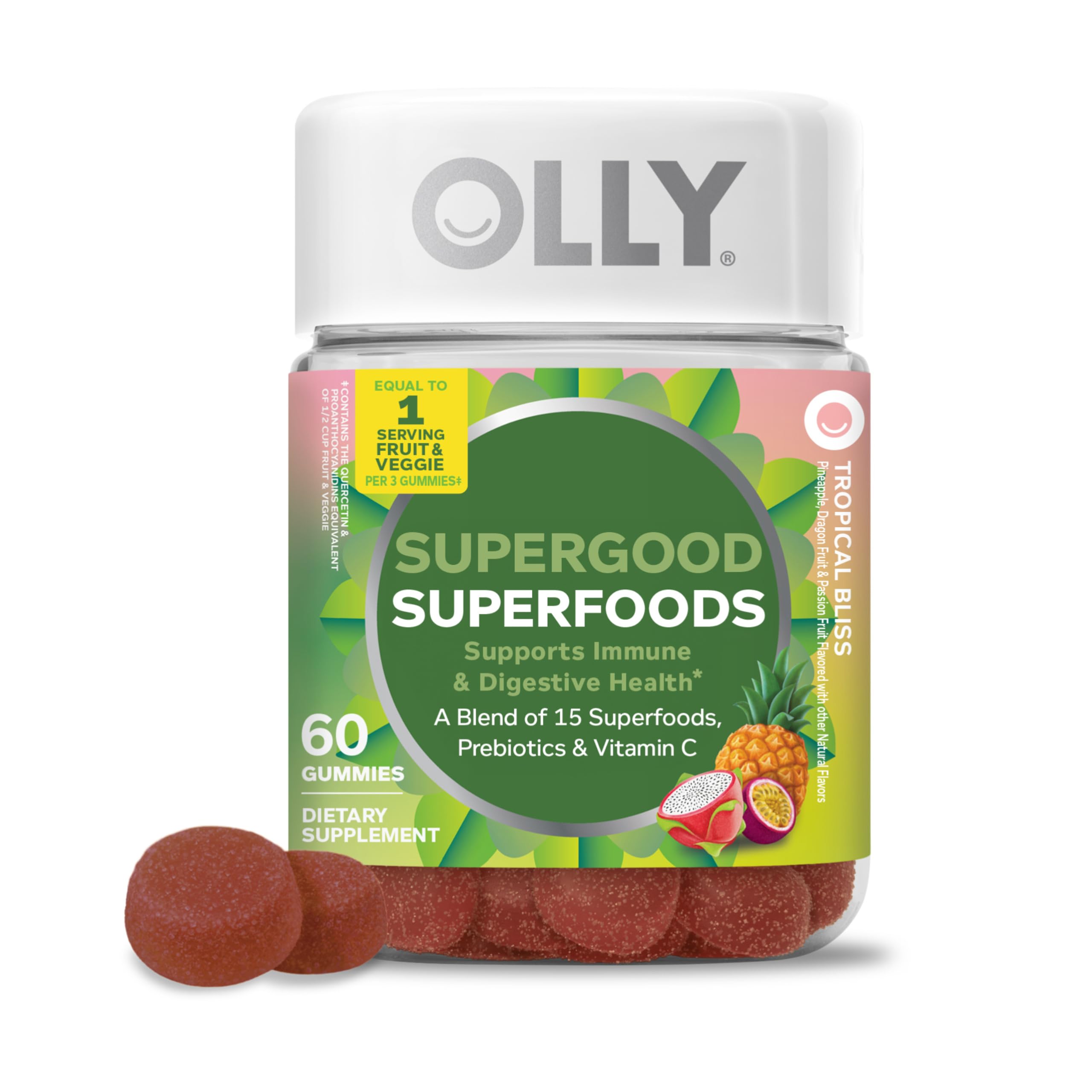 OLLY Supergood Superfoods, Supports Immune & Digestive Health* - 60 Count