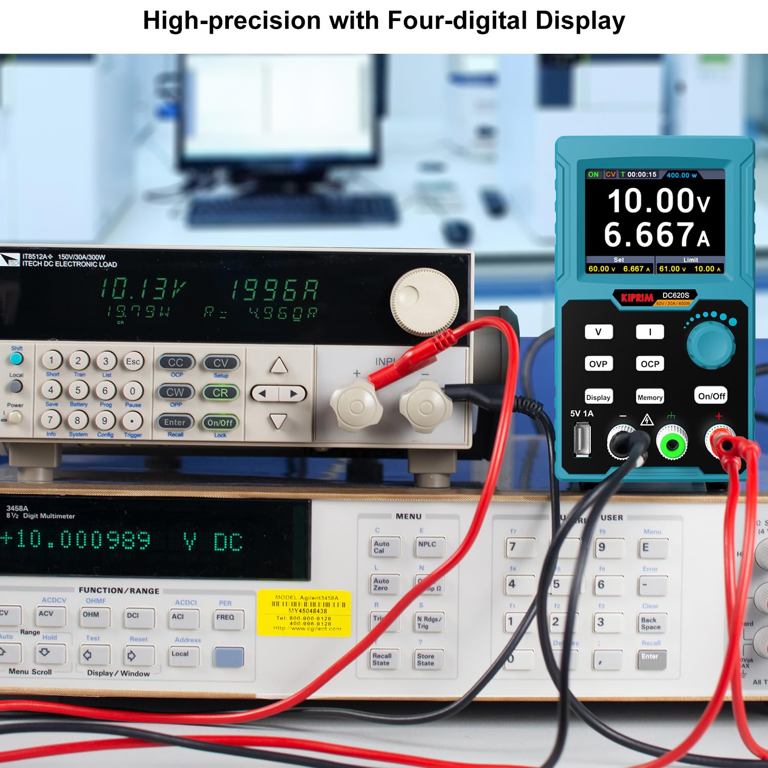 Programowalny zasilacz 400 W DC (0-60 V 0-20 A) Wejście 110 V Wysoka dokładność 4 cyfry Wiele zabezpieczeń z oprogramowaniem PC i ładowaniem USB