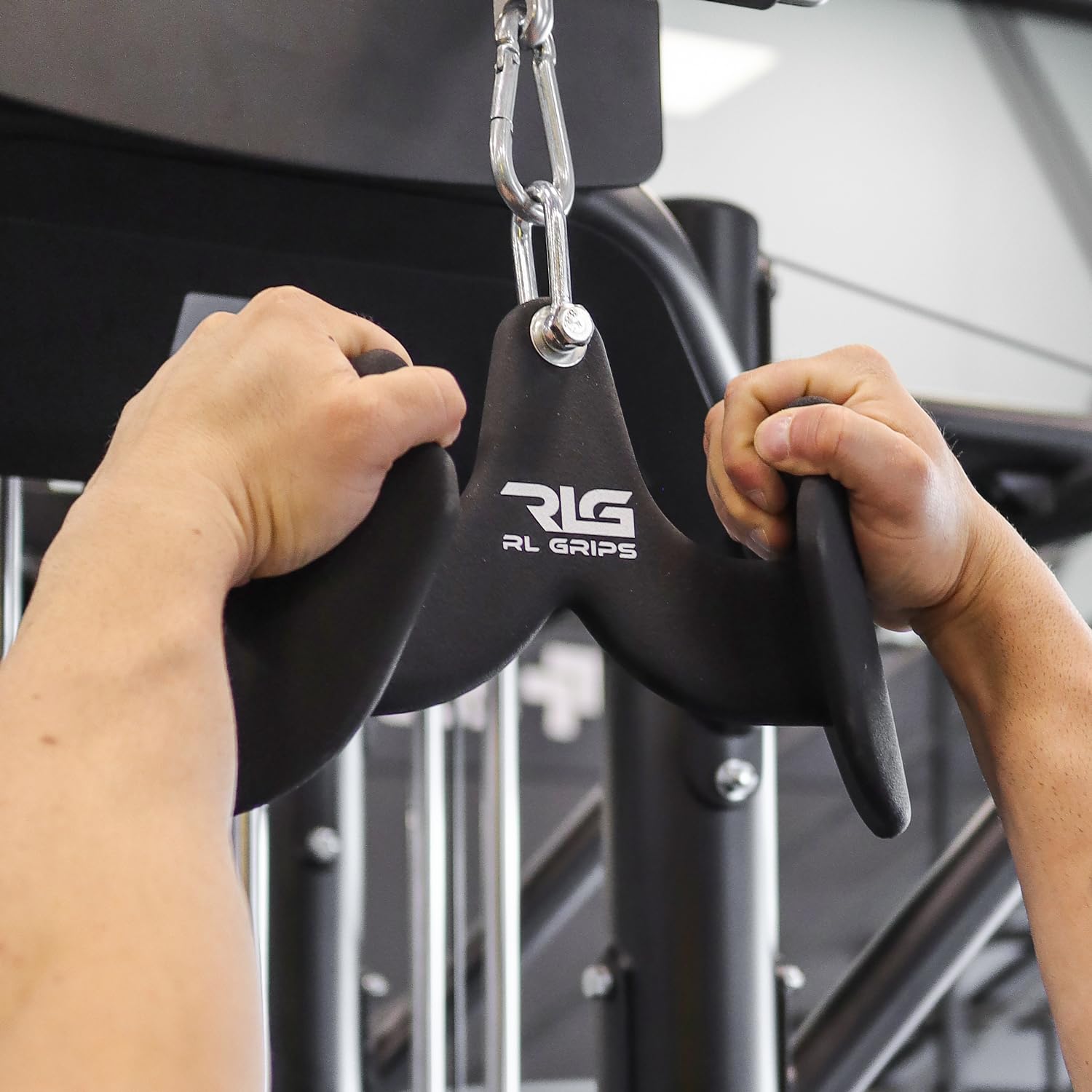 RL Grips Agarres para Poleas Gym Ergonómicos para Entrenamiento de Espalda - Manerales de Gimnasio para Dorsal con Anclaje Reforzado - Accesorios Gym para Jalones y Remos