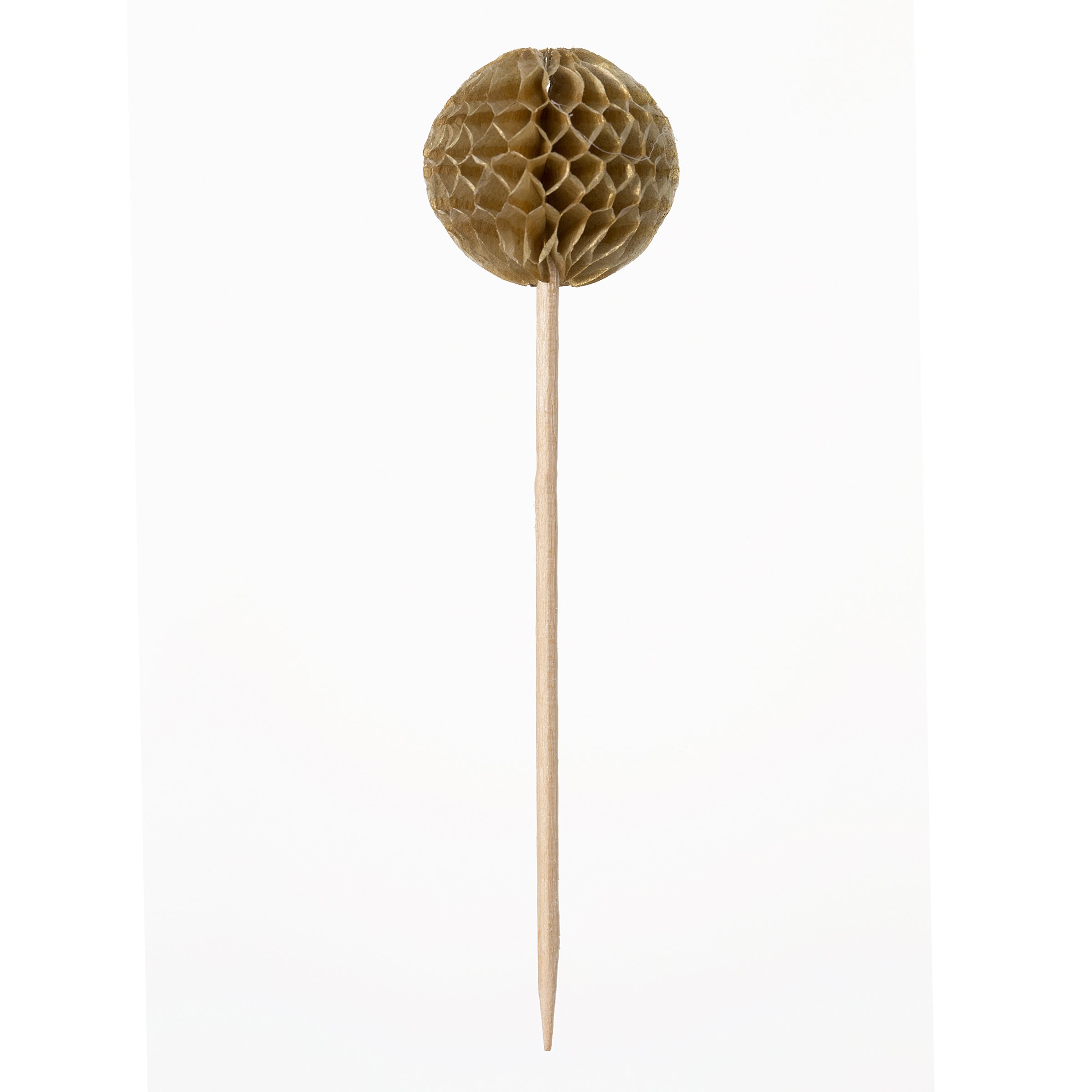 Drapeau on Wood Pick de qualité supérieure avec décor alvéolé doré chic