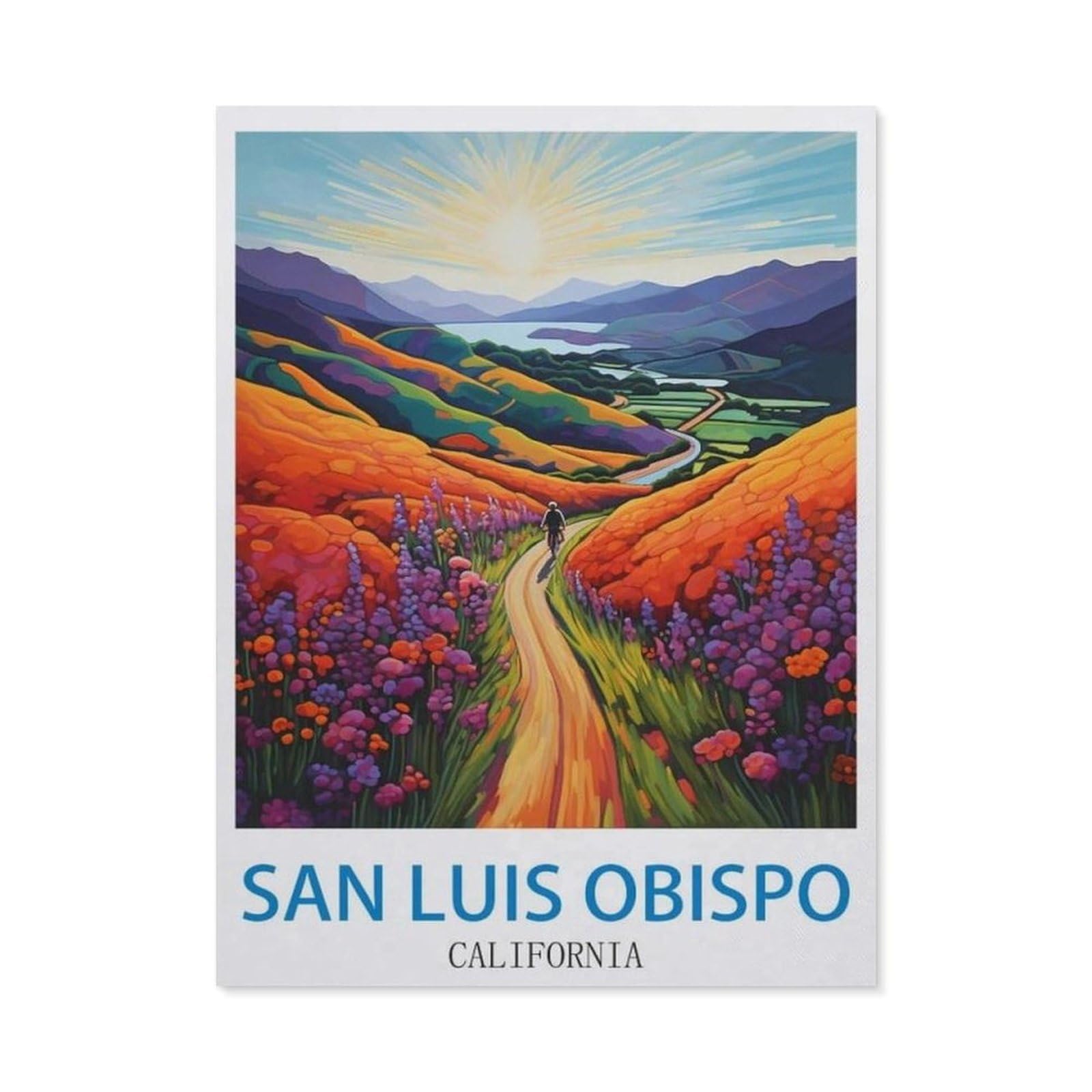 BEAYODKP DIY Diamond Painting，San Luis Obispo California，Cross Stitch Full Drill 5D Embroidery Mosaic Wall Decor Art（40 x 50 cm/15.74 x 19.68 inches）-CK29