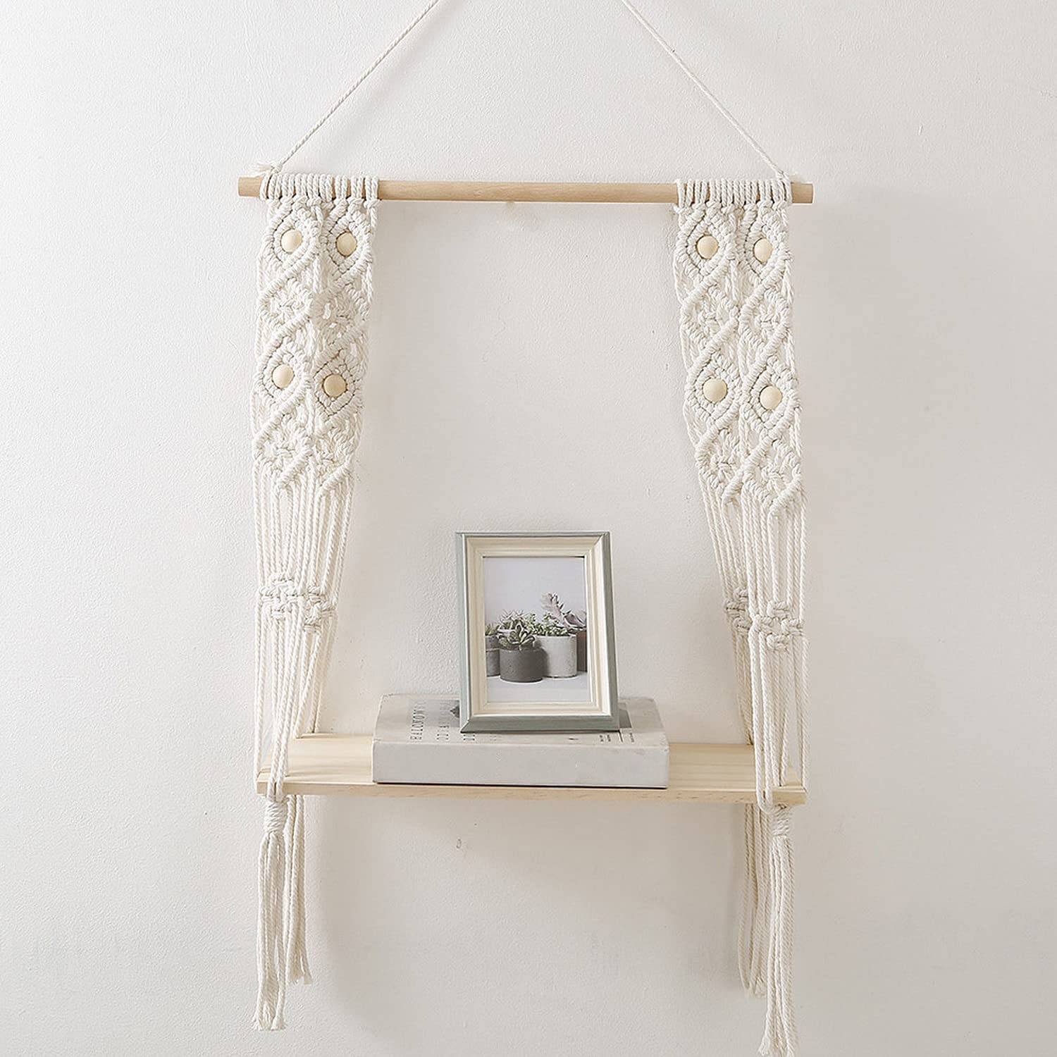 Saaz Decorative Wooden Wall Mounted Hanging Home Decor Storage with a Bohemian Flair That is one of a Kind and Elegant Living Room, Bedroom Floating Shelf Measuring 12 x 5 x 26 inches