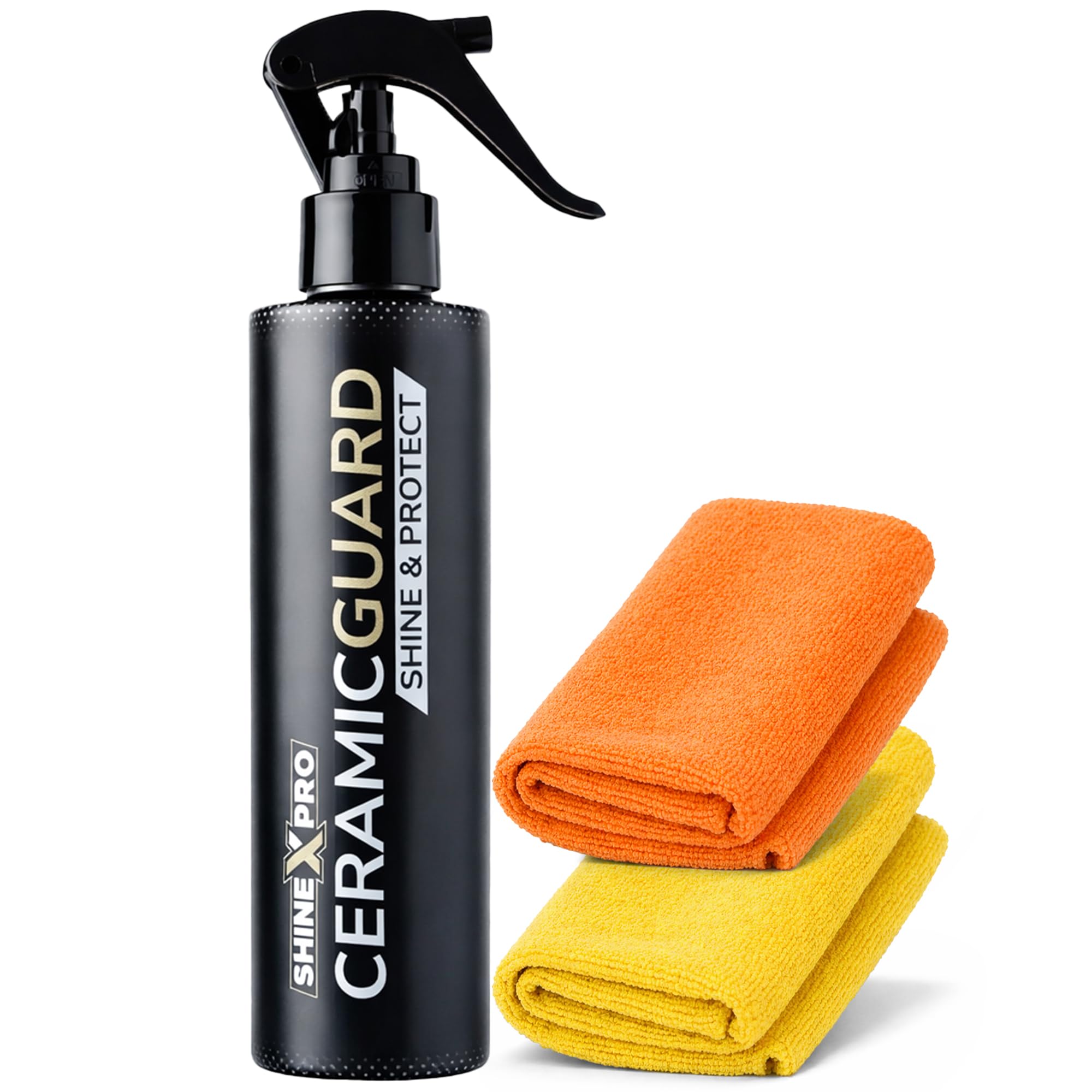 ShineXPro Ceramic Coating for Car 250 ml - Easy to Apply Car Shiner Polish Exterior with Extreme Gloss, Slickness & UV Protection - DIY Hydrophobic Spray for Long-Lasting Shine - Car Polish Spray