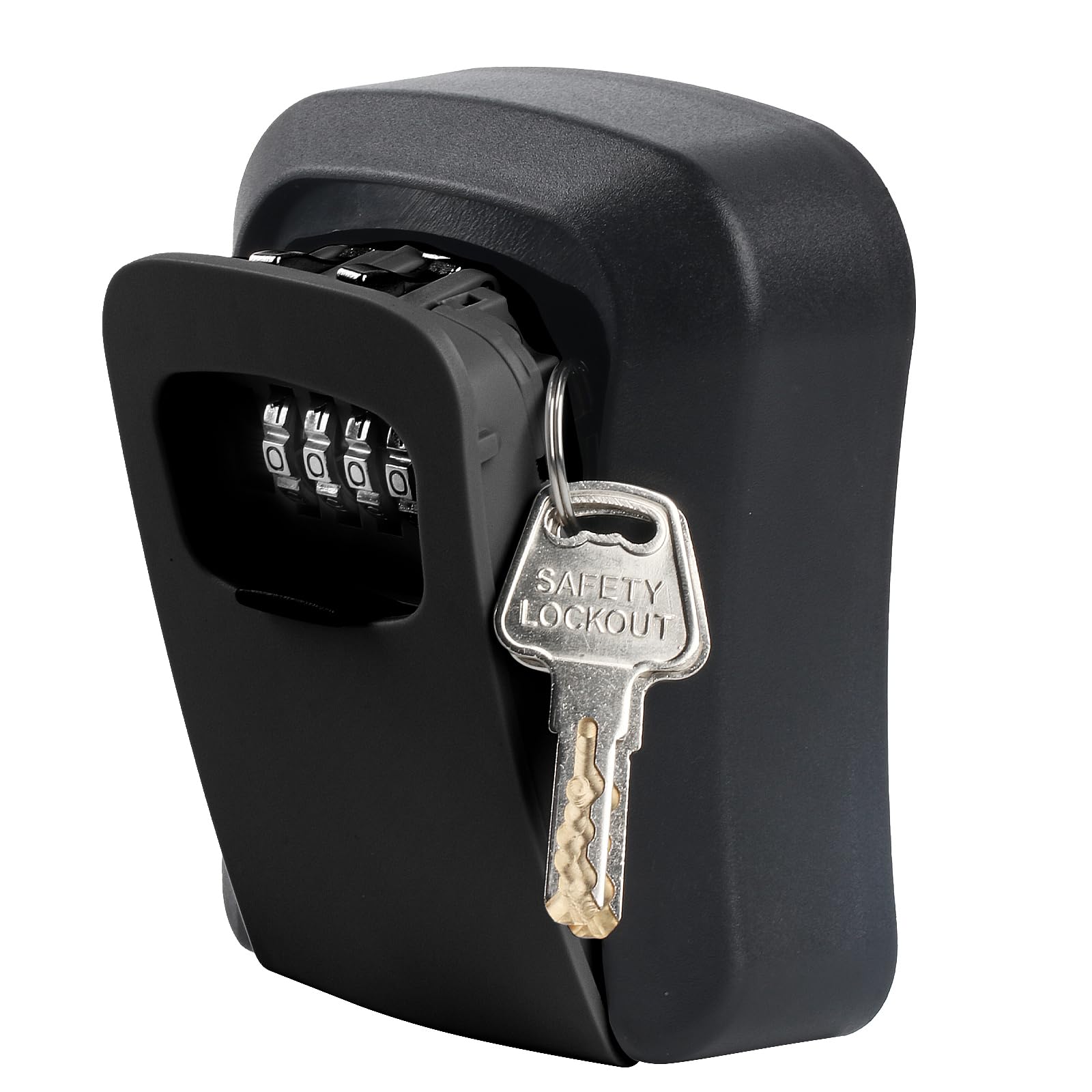 Key Lock Box with Code, 4 Digit Combination Lockbox for Outside Outdoor House Car, Wall Mount with Resettable Code, Thickened Hard Plastic Material, Key Safe Security Storage Lock Box