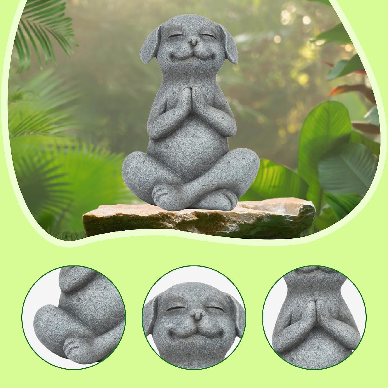 Statuetta Decorativa da scrivania - Statua Artistica, Statua di Cane in Meditazione, Scultura di Animali, Statuetta da Tavolo a Forma di Cane, Regalo per Il Soggiorno, Ornamenti in Resina a Forma di