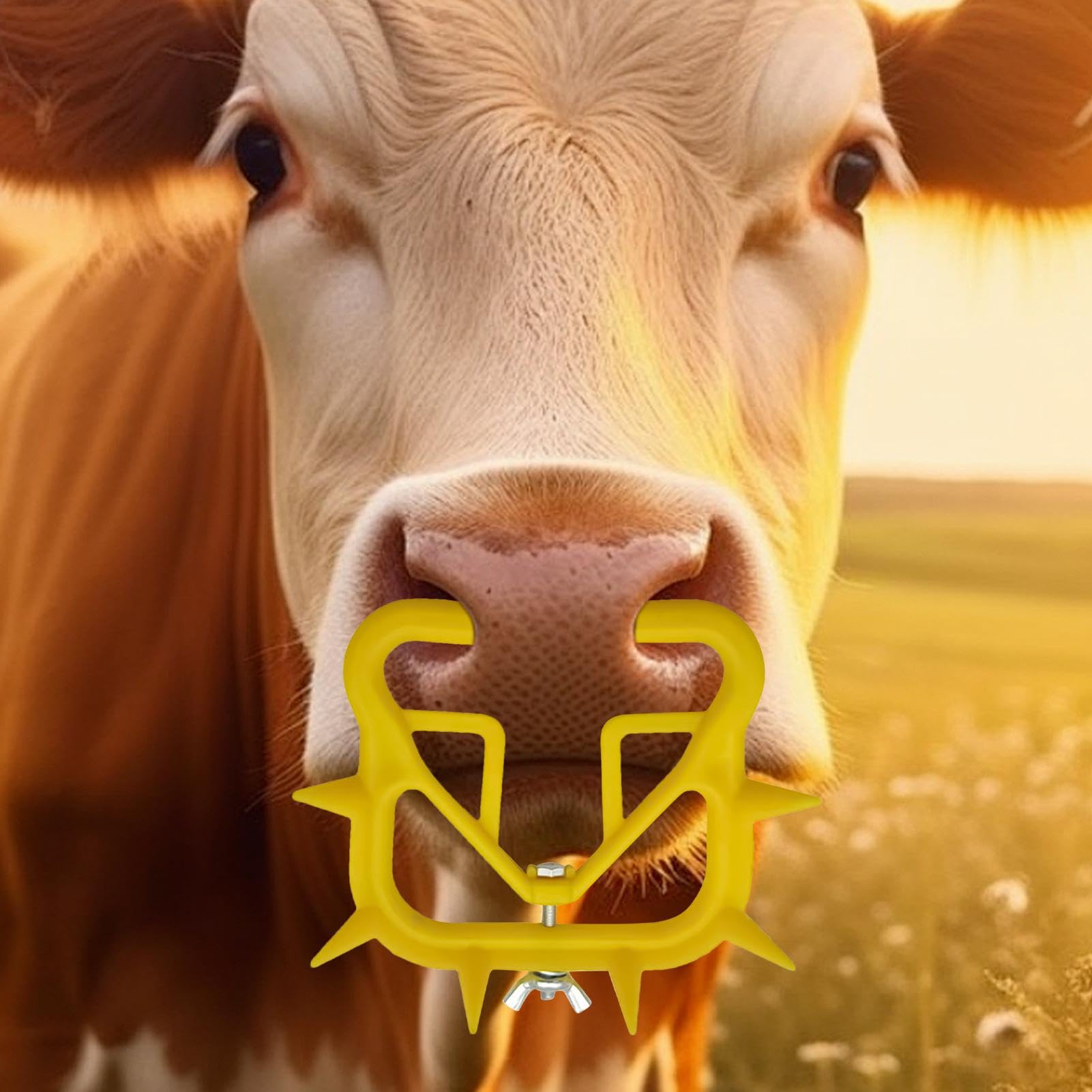 Anello al naso per lo svezzamento del vitello, svezzamento del vitello con di naso di mucca - 10 pezzi Anello per naso per bestiame Vitello Mucca Svezzatore per bestiame,Svezzamento per vitelli Quiet