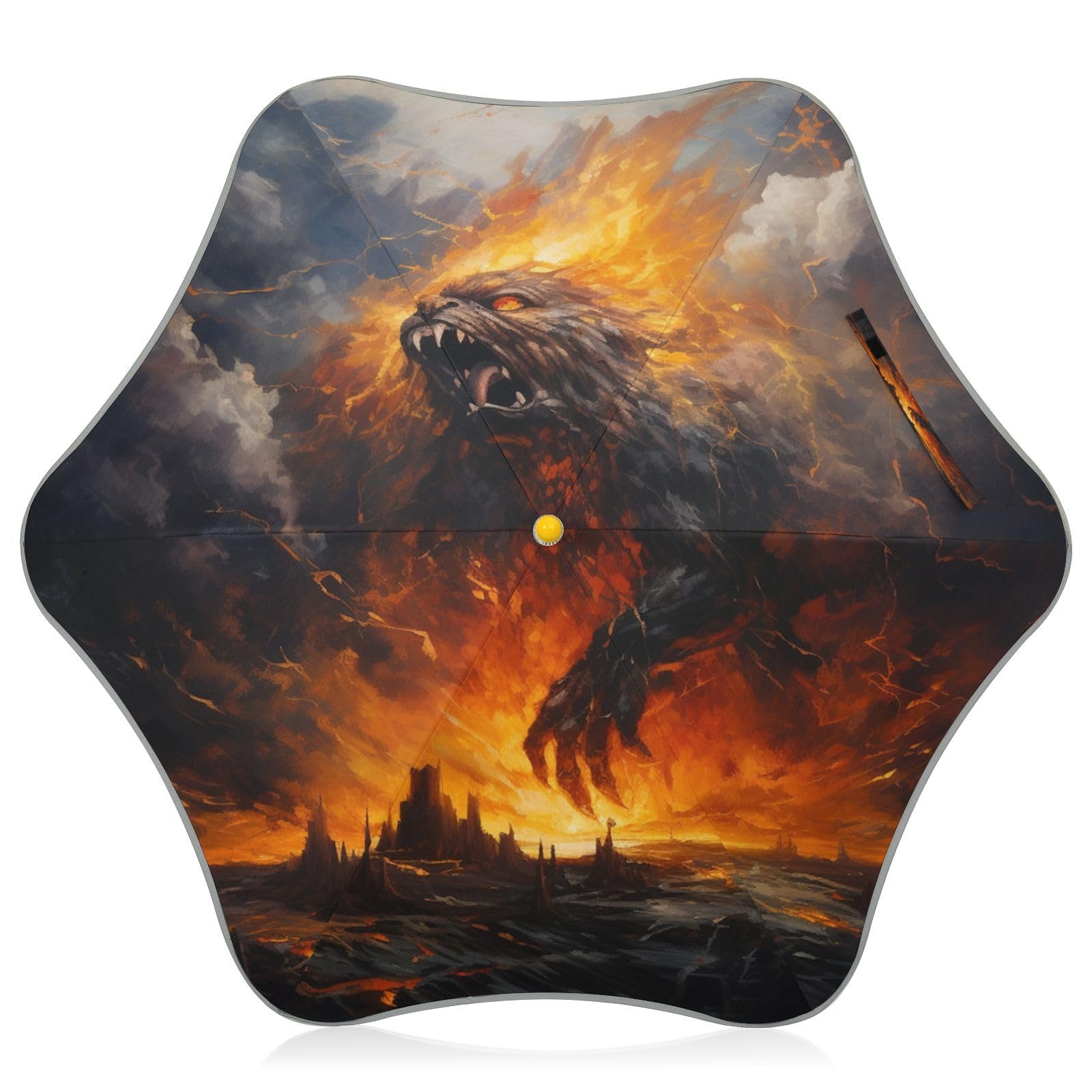 Parapluie pliant pour enfants Fiery Animal avec bande réfléchissante et protection UV - 8