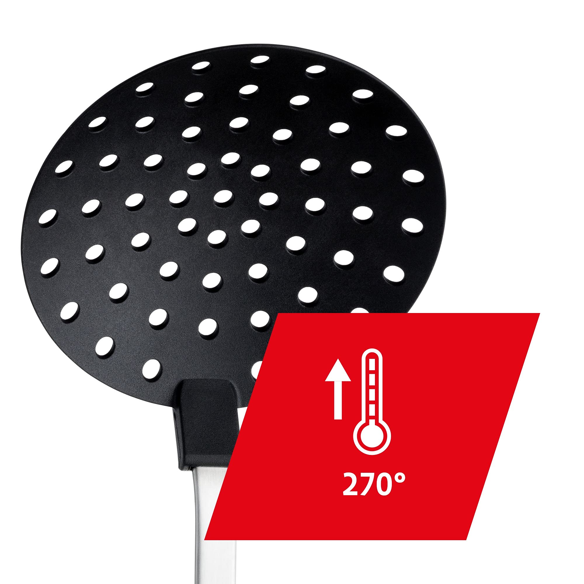 Silit Classic Line łyżka cedzakowa 33 cm, kielnia ze stali nierdzewnej, z tworzywa sztucznego, odporna na wysokie temperatury, optymalna do garnków powlekanych, nadaje się do mycia w zmywarce