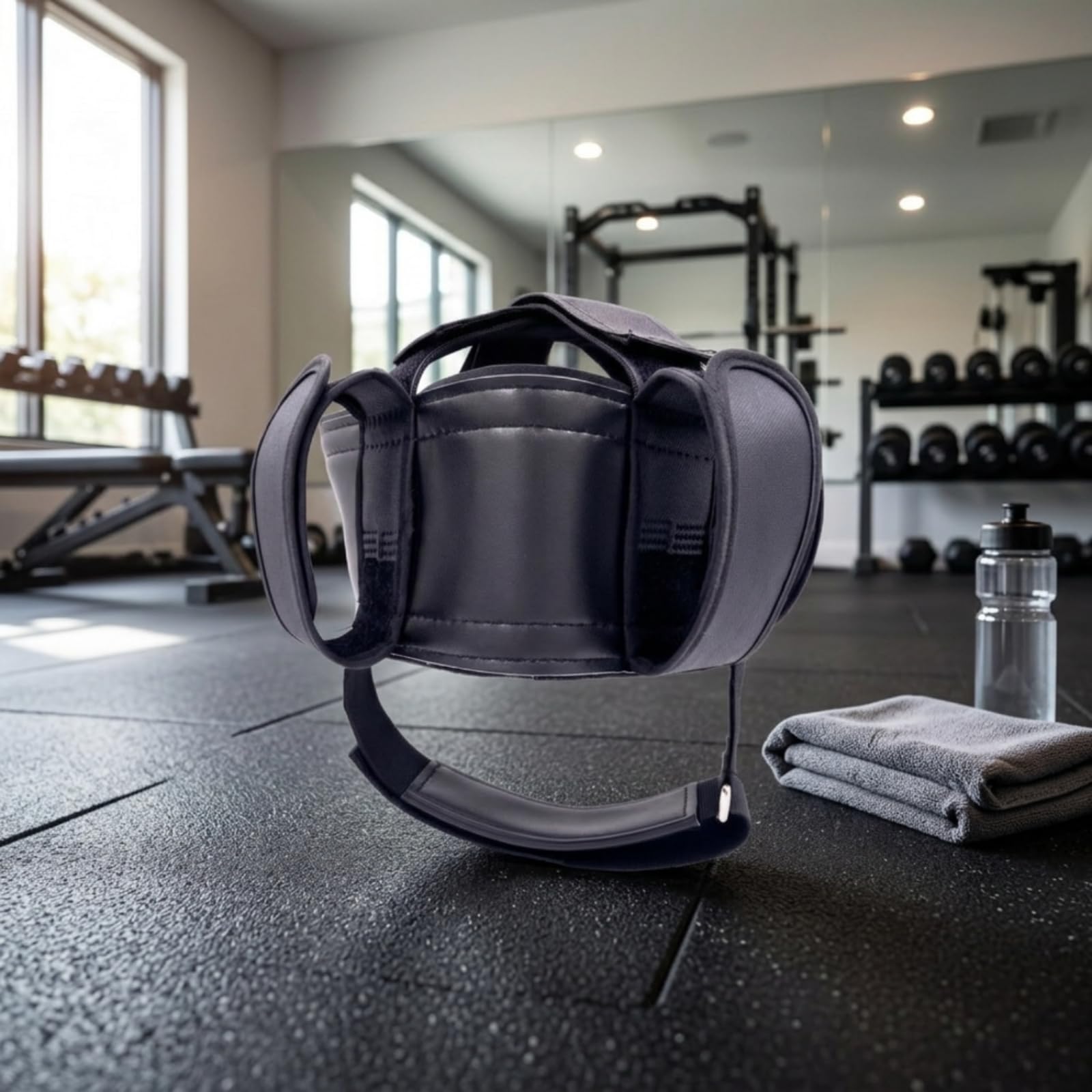 Casco per Allenamento Cervicale con Imbracatura Regolabile Testa E Sottogola Struttura Rinta Cuciture Visibili Esercizi di Resistenza Collo