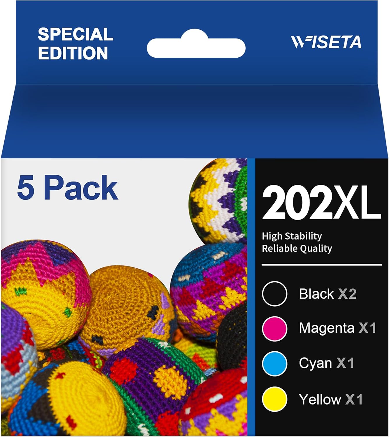 202XL Ink Cartridges Remanufactured Replacement for Epson 202 XL 202XL T202XL High Yield to Use with Workforce WF-2860 Expression XP-5100 Printer (2Black, Cyan, Magenta, Yellow 5 Pack)