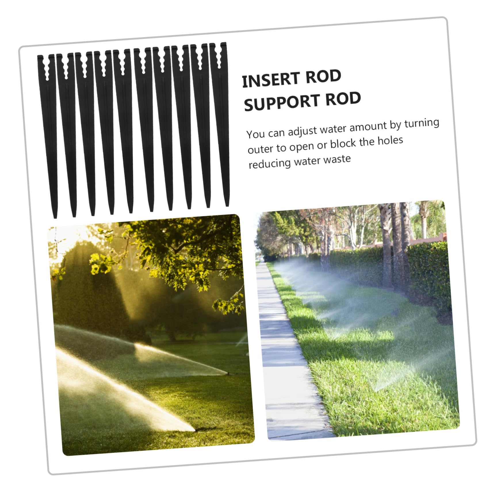 Happyyami 5 Juegos Apoyo Fuerza Drenar Poste De Riego Herramientas De Jardinería Manguera Retráctil Ampliable Estaca De Ancla De Riego Rociar Goteo Agua El Plastico Black 100 Uds * 5