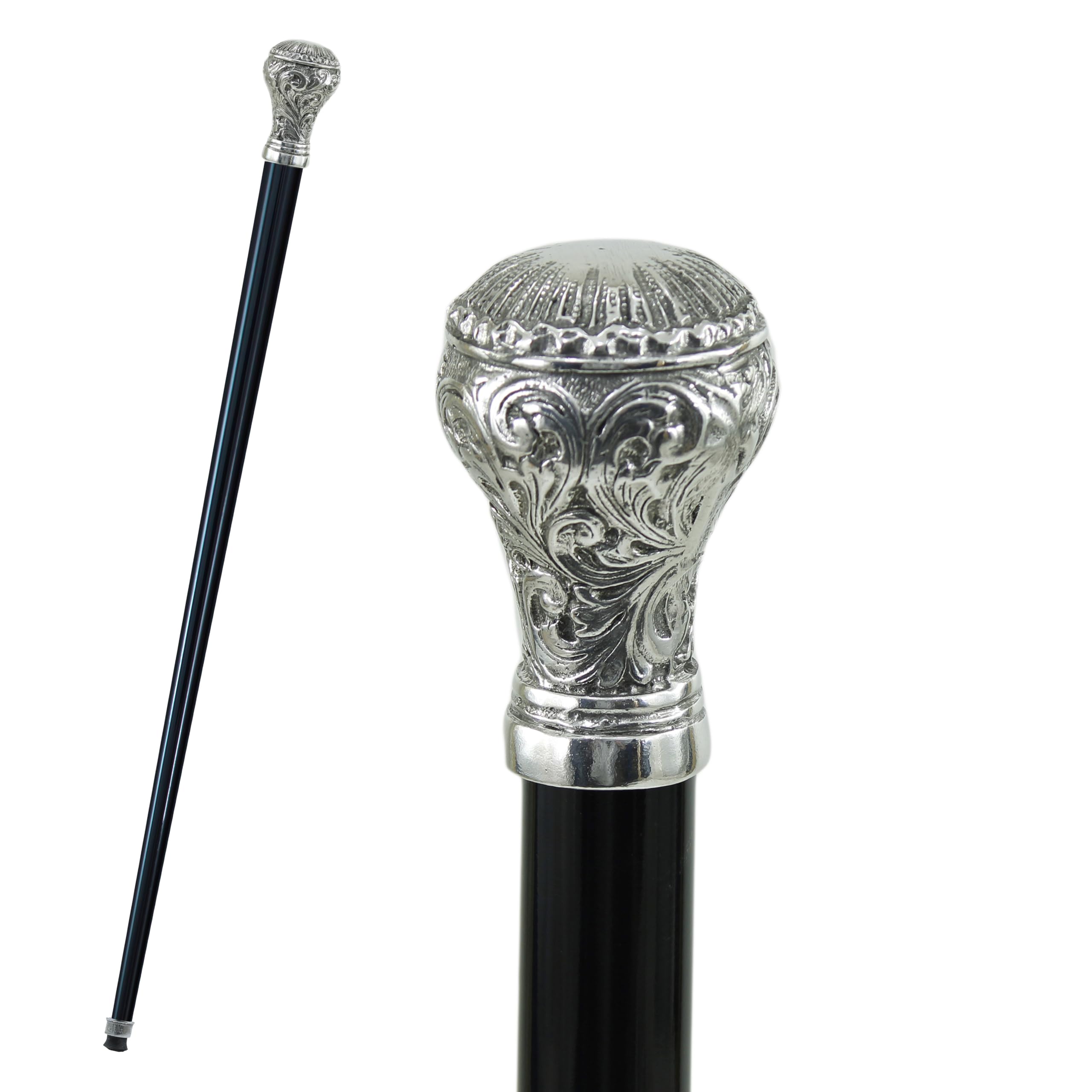 Bastón de paseo 97 madera para hombre y mujer elegante para ceremonia hecha a mano en Italia original CAVAGNINI (NERO, Bastón Liberty bajo)