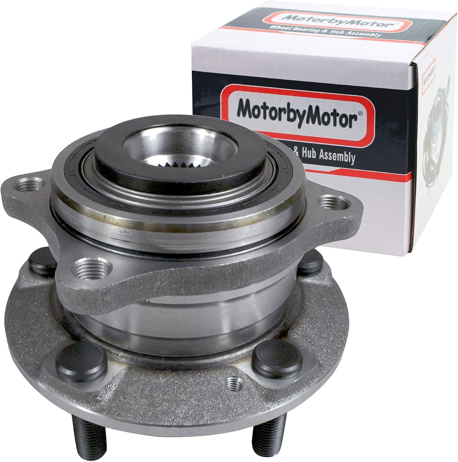 MotorbyMotor 513266 Front Wheel Bearing and Hub Assembly w/5 Lugs Fits for Hyundai Santa Fe Veracruz, Kia Sorento 2007-2012 Low-Runout OE Directly Replacement Hub Bearing (AWD FWD)-2 Pack