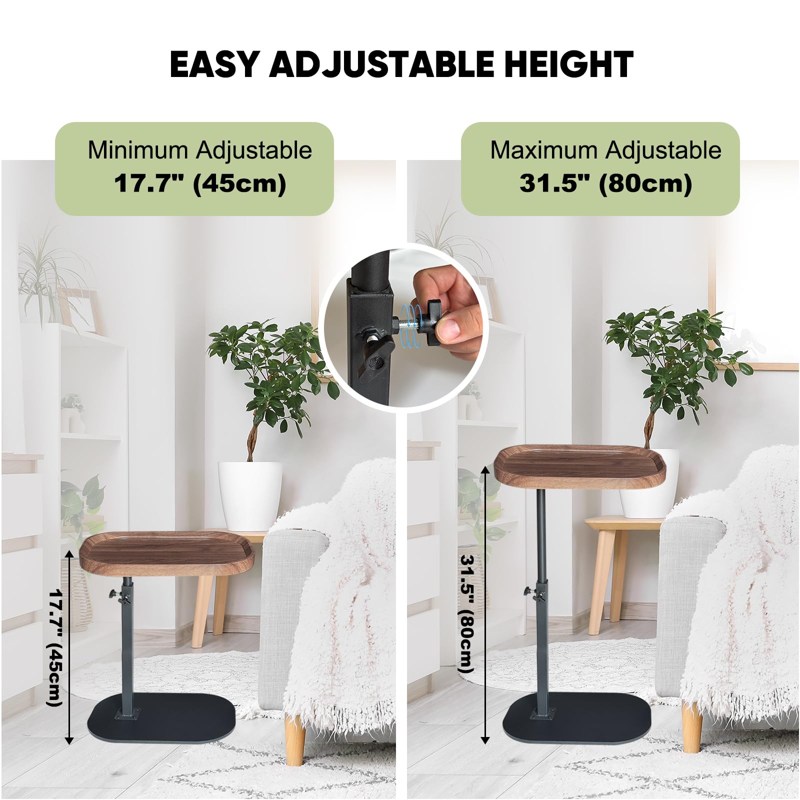 Jargrovs Table D'appoint En Forme De C,Table Bout De Canapé