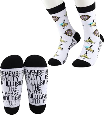 CMNIM Bill Cipher Novelty Socks Cartoon Inspired Gifts for Bill Cipher Fans Cartoon Character Crew Socks