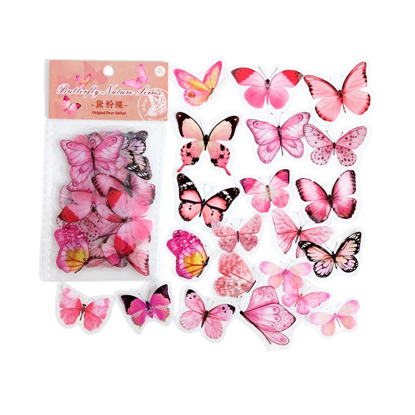 320Pcs Buttery Theme Sticker Waterproof PET Sticker for Scrapbook Journal Notebook Diaries Phone Cover Laptop Snowboard Buttery