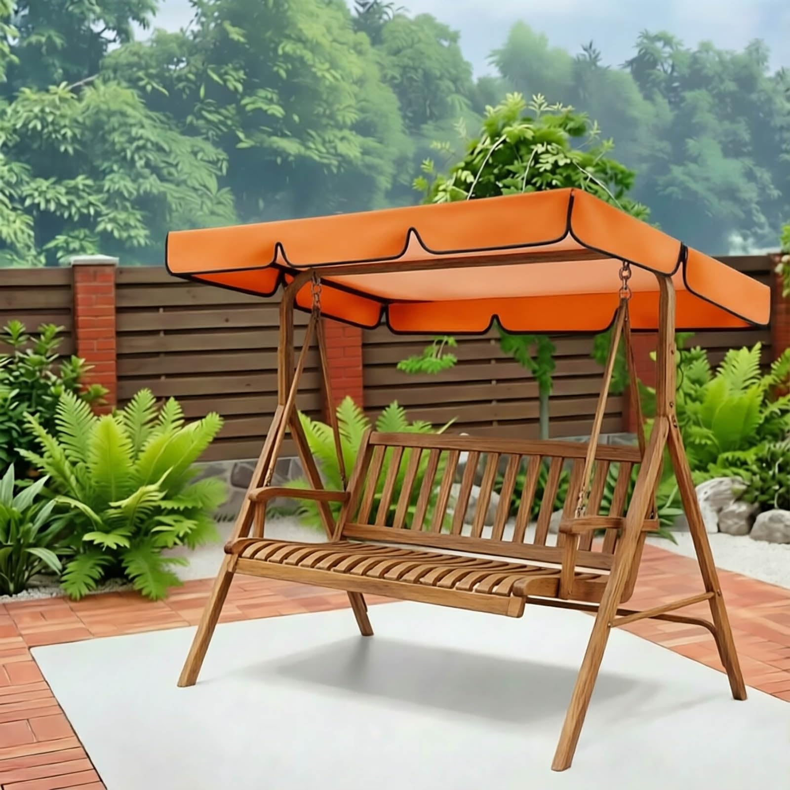 Aenmezen 74.8x47.2in Waterproof Canopy for Swing Top, UV Resistant Canopy, 55.9x47.2in Rip Proof Oxford Fabric Replacement Cover for Garden Hammock Chair Top(Orange,55.9x47.2in)