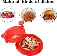 Vista 5 de YukaBa Máquina trituradora de pollo, garras trituradoras de pollo, herramienta trituradora de carne con mango y base antideslizante, máquina