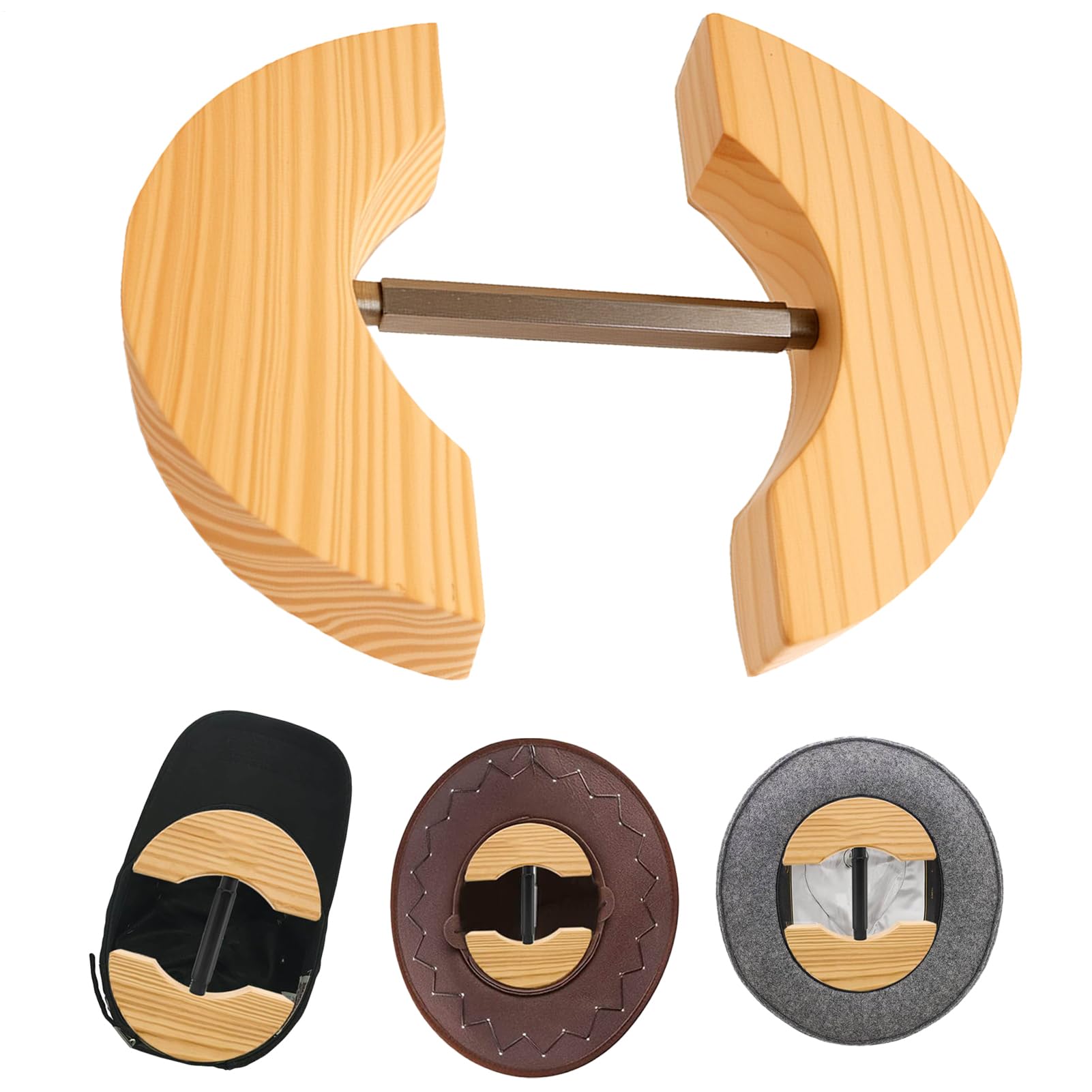 Barella Per Cappello Aderente - Barella Per Cappello In Legno | Estensore Per Cappelli, Estensore In Legno (1) Vestibilità Regolabile, Strumento Per Modellare Il Berretto, Ridimensionatore Per Coprica